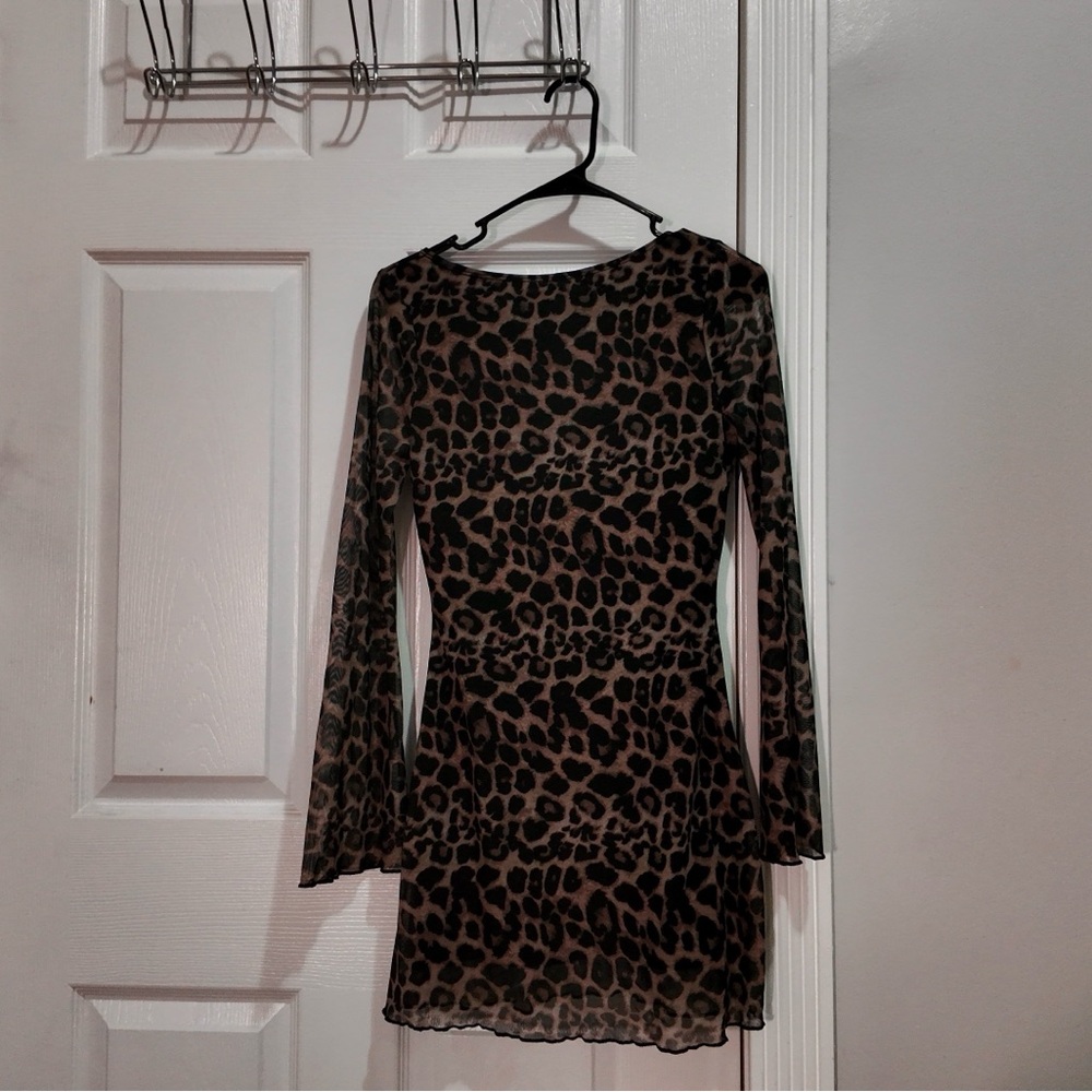 Leopard Print Long Sleeve Dress